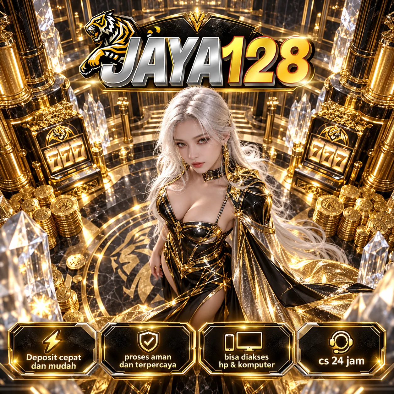 Banner JAYA128 LIVE bertema game digital pada halaman beranda